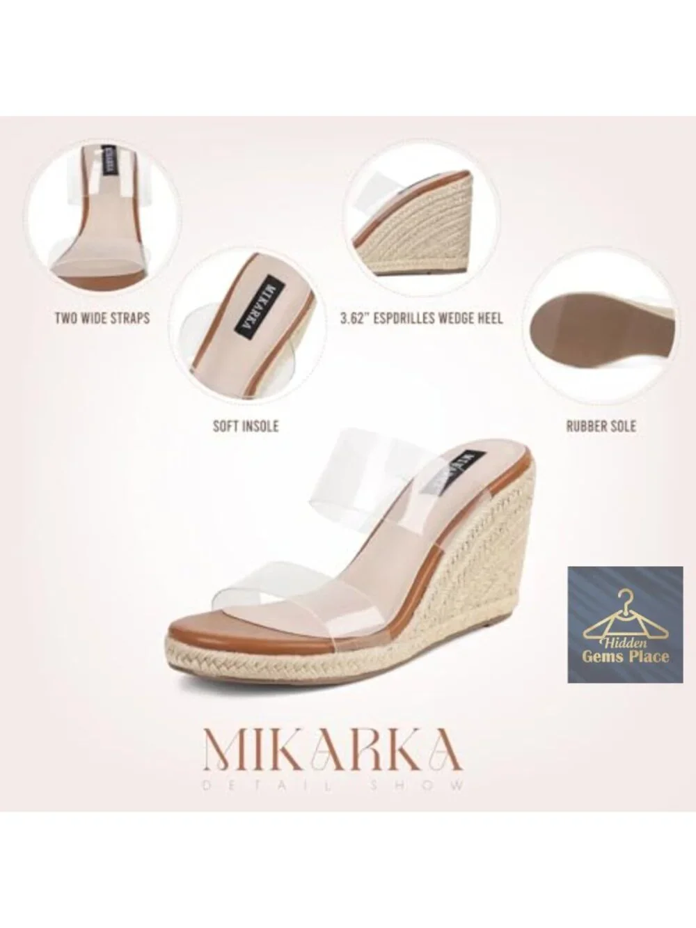 Slip On Wedge Sandals Espadrilles Platform Slides Dressy High Heel Beach Summer